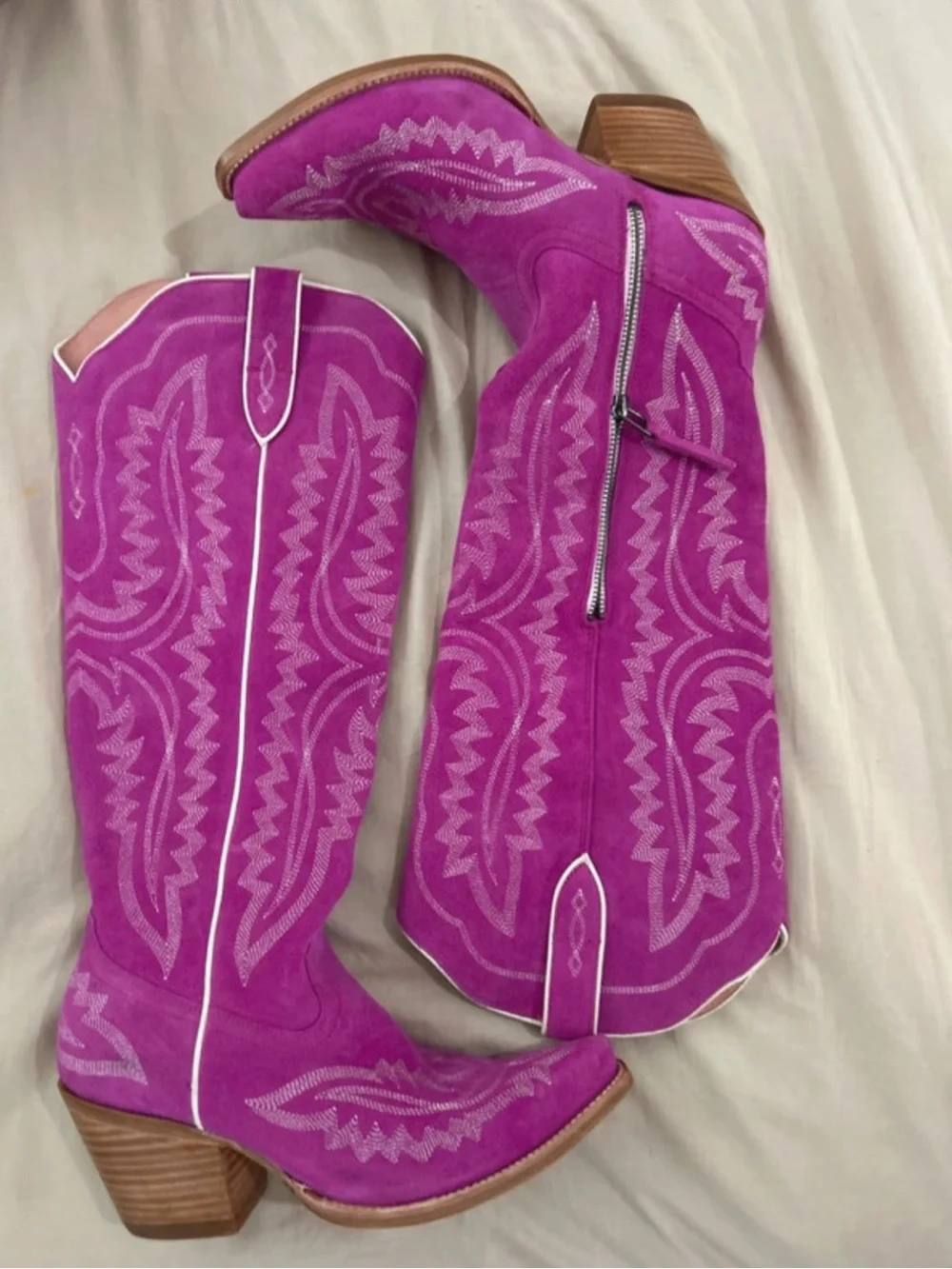 Discontinued Ariat Fuchsia Suede Over-the-Knee Western Boots